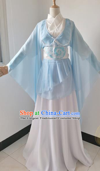 China Ancient Heroine Garments Traditional Song Dynasty Young Lady Hanfu Dress Cosplay Swordswoman Huang Rong Clothing