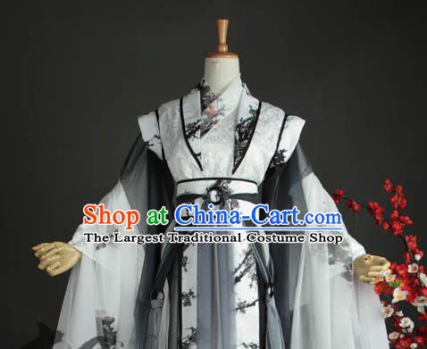 Chinese Cosplay Swordsman Hanfu Clothing Traditional Jin Dynasty Childe Apparels Ancient Crown Prince Garment Costumes