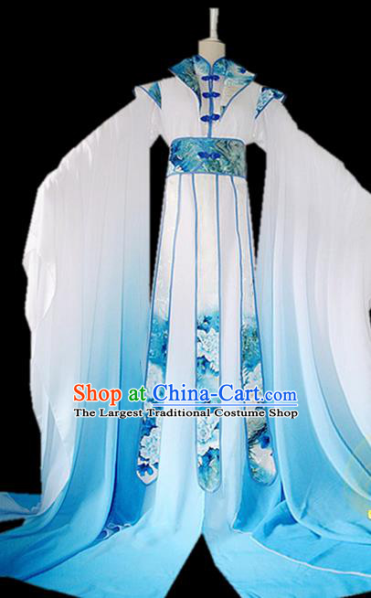 Chinese Traditional Ming Dynasty Chivalrous Knight Apparels Ancient Noble Childe Garment Costumes Cosplay Swordsman Shi Wudu Blue Hanfu Clothing