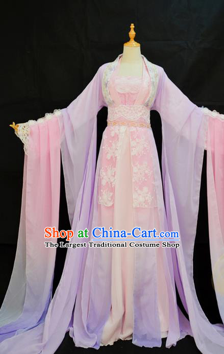 China Traditional Tang Dynasty Princess Hanfu Dress Cosplay Swordswoman Jiang Yanli Clothing Ancient Young Beauty Garments