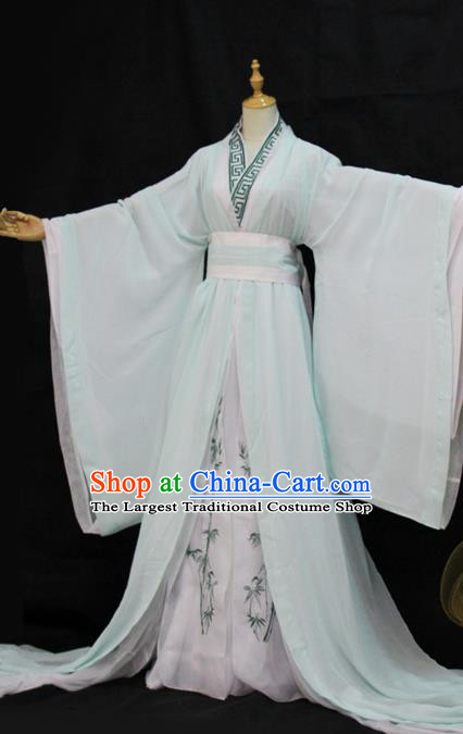 Chinese Traditional Song Dynasty Childe Apparels Ancient Scholar Garment Costumes Cosplay Swordsman Shen Qingqiu Green Hanfu Clothing