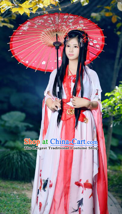 China Traditional Tang Dynasty Palace Lady Hanfu Dress Cosplay Flying Fairy Dance Clothing Ancient Young Beauty Garments