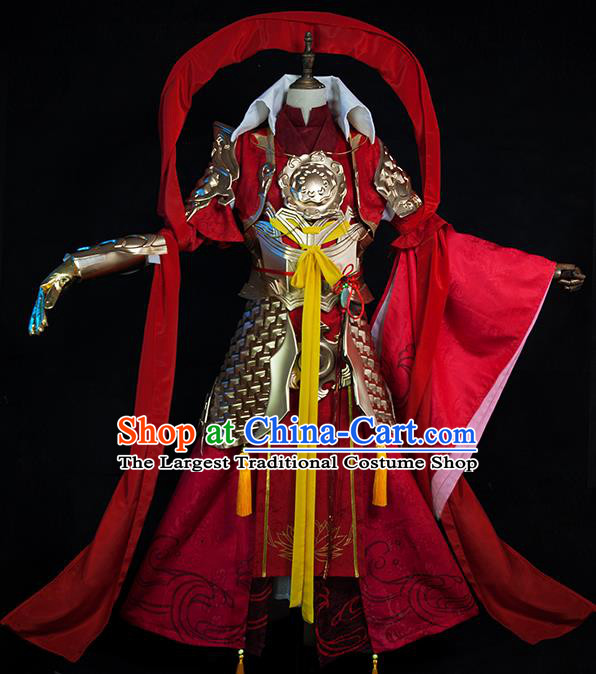 Chinese Ancient Swordsman Garment Costumes Cosplay General Armor Clothing Traditional Heaven Warrior Ne Zha Apparels