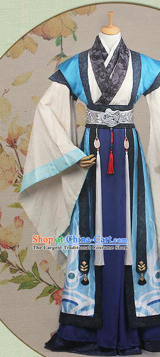 China Traditional Cosplay Swordsman Hanfu Clothing Ancient Noble Childe Apparels Han Dynasty Emperor Garment Costumes