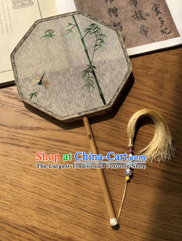 China Traditional Silk Fans Cheongsam Kesi Fan Classical Dance Palace Fan Handmade Double Side Suzhou Embroidered Bamboo Fan