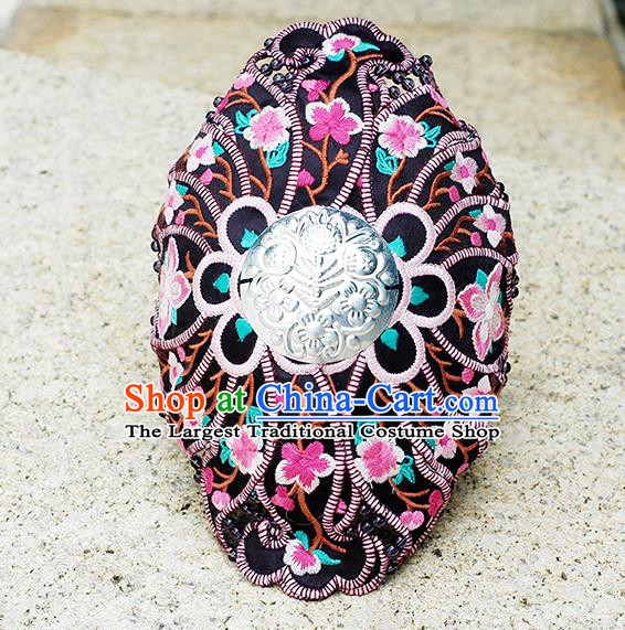 China Handmade Ethnic Dance Headband Yunnan Minority Hair Clasp National Woman Embroidered Headwear