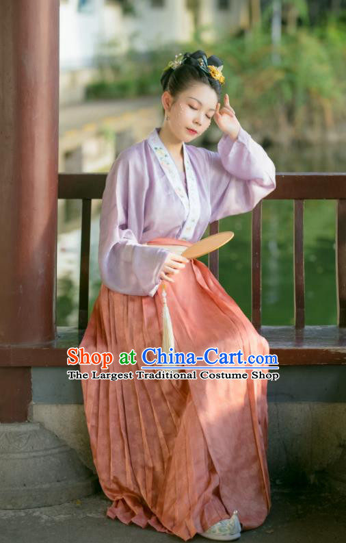 China Traditional Song Dynasty Historical Clothing Ancient Noble Mistress Hanfu Dress Garment Costumes