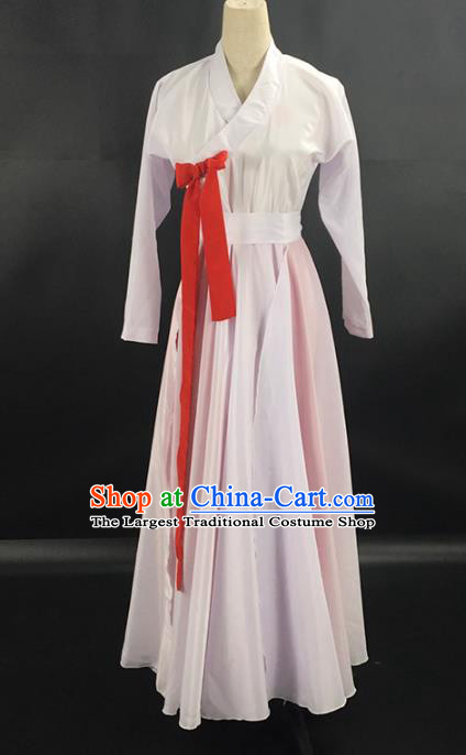 China Ethnic Female Folk Dance Garments Korea Nationality Stage Performance Clothing Korean Minority Dance Pink Dress