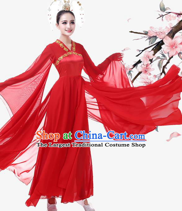 Top Chinese Traditional Fairy Dance Red Hanfu Dress Outfits Woman Stage Performance Clothing Classical Dance Garment Costume