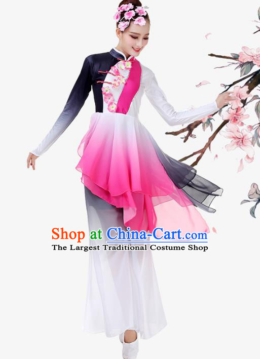 China Jiaozhou Yangko Performance Uniforms Fan Dance Garment Costume Female Group Dance Clothing