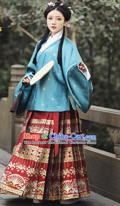 China Ming Dynasty Noble Princess Historical Garment Costumes Ancient Court Lady Infanta Hanfu Dress Clothing