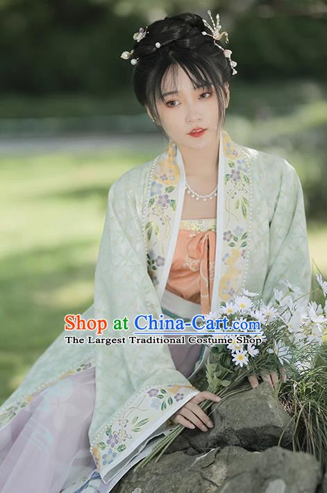 China Traditional Song Dynasty Palace Princess Historical Garments Clothing Ancient Court Beauty Hanfu Dress Costumes