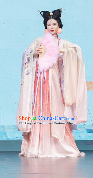 China Ancient Myth Fox Fairy Embroidered Hanfu Dress Traditional Shang Dynasty Queen Su Daji Historical Clothing