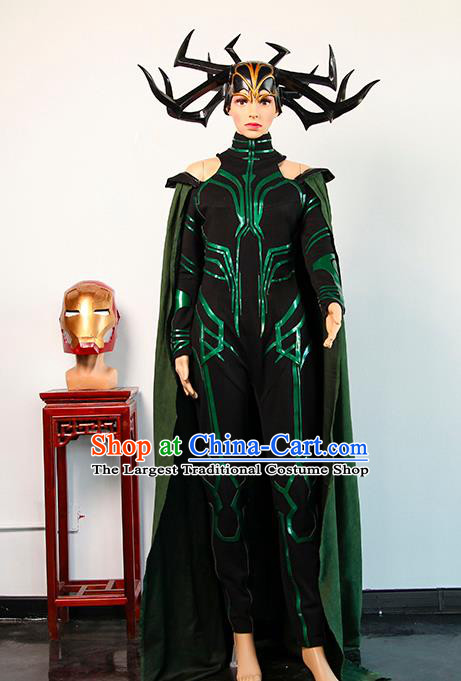 Professional Halloween Cosplay Clothing European Queen Dress Western Swordswoman Garment Costume and Headdress