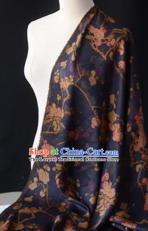 Navy Gambiered Guangdong Gauze High Quality Chinese Qipao Cheongsam Fabric DIY Fabric Silk Fabric