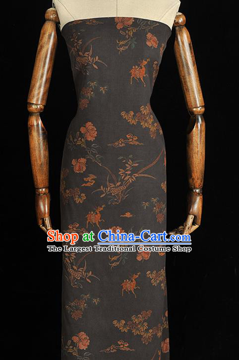 Chinese Cheongsam Cloth Traditional Pattern DIY Satin Fabric Silk Fabric Grey Gambiered Guangdong Gauze