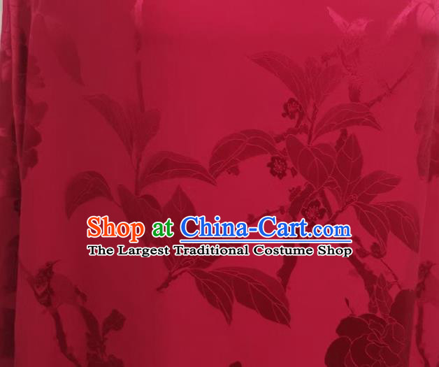 Chinese Traditional Flowers Vase Pattern Brocade Drapery Cheongsam Wine Red Silk Fabric Classical Jacquard Satin Cloth