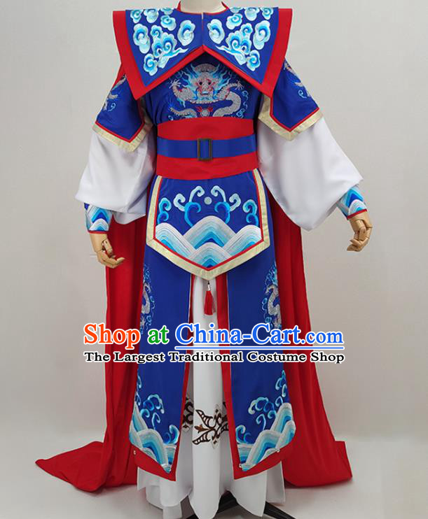 China Shaoxing Opera Warrior Clothing Peking Opera Wusheng Garment Costume Traditional Beijing Opera General Royalblue Outfits