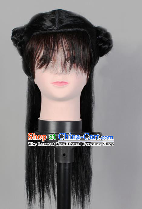 China Shaoxing Opera Shepherd Boy Wigs Sheath Traditional Opera Livehand Hair Accessories Beijing Opera Headdress