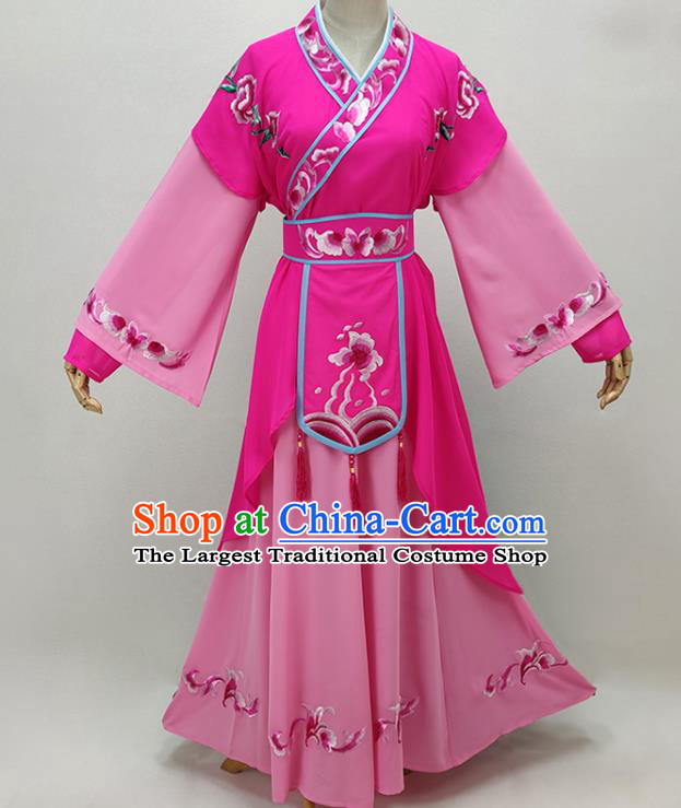 Chinese Shaoxing Opera Palace Lady Garment Beijing Opera Hua Tan Clothing Traditional Peking Opera Diva Rosy Dress