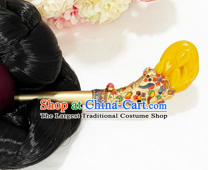 Korean Traditional Hanbok Hair Accessories Classical Dance Golden Hair Stick Court Princess Hairpin