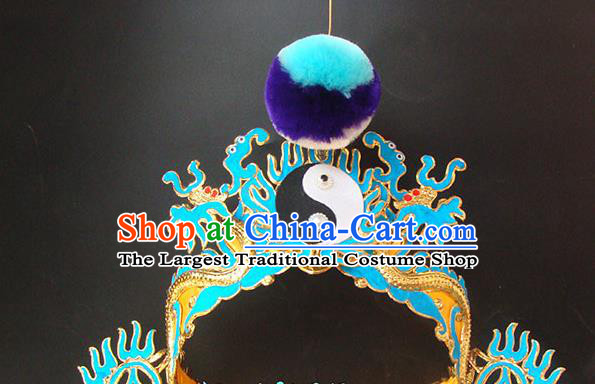 China Beijing Opera Taoist Headdress Opera Performance Hair Accessories Traditional Peking Opera Wusheng Helmet