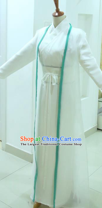 China Ancient Swordswoman White Hanfu Dress Cosplay Fairy Princess Garments Traditional Drama Novaland The Castle in the Sky Yi Fuling Clothing