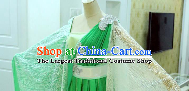 China Ancient Princess Green Hanfu Dress Cosplay Heavenly Palace Beauty Garments Traditional Drama Seven Fairy Jiang Xin Clothing