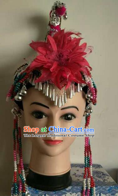 Chinese She Minority Woman Dance Hair Accessories Guangdong Ethnic Nationality Performance Headdress