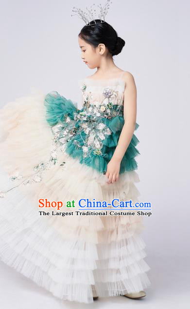 High Quality Children Dancewear Chorus Performance Clothing Stage Show Fashion Dress Girl Catwalks Full Dress