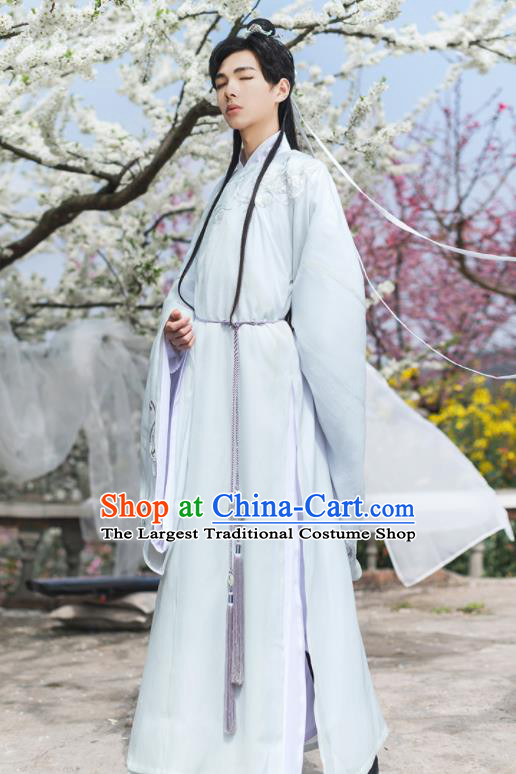 China Ancient Tang Dynasty Scholar Hanfu Clothing Traditional Male Historical Garment Costumes Full Set