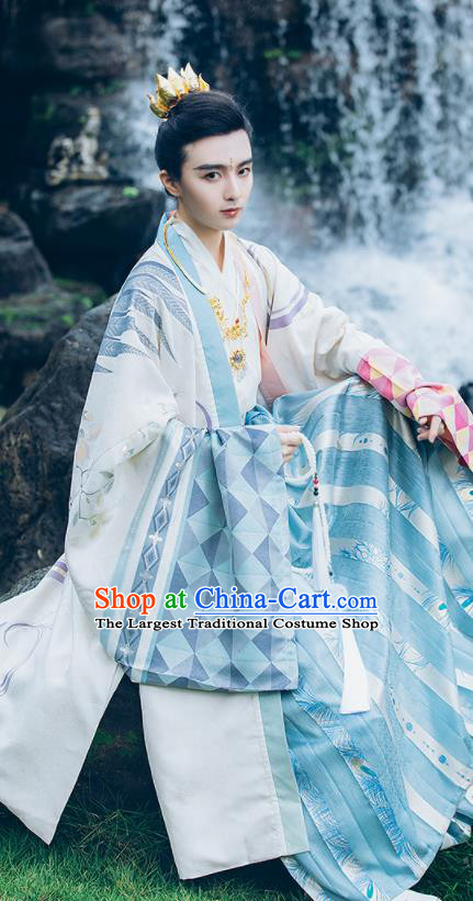 China Traditional Warring States Nobility Childe Historical Garment Costumes Ancient Swordsman Prince Hanfu Clothing