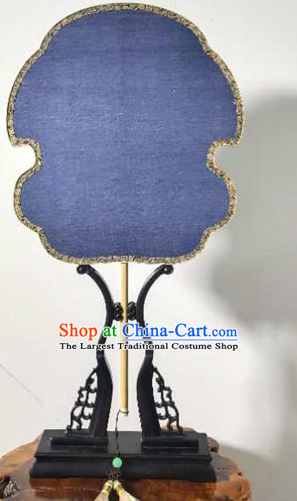 China Ancient Hanfu Fans Traditional Cultural Dance Fan Vintage Suzhou Silk Fan Handmade Blue Palace Fan