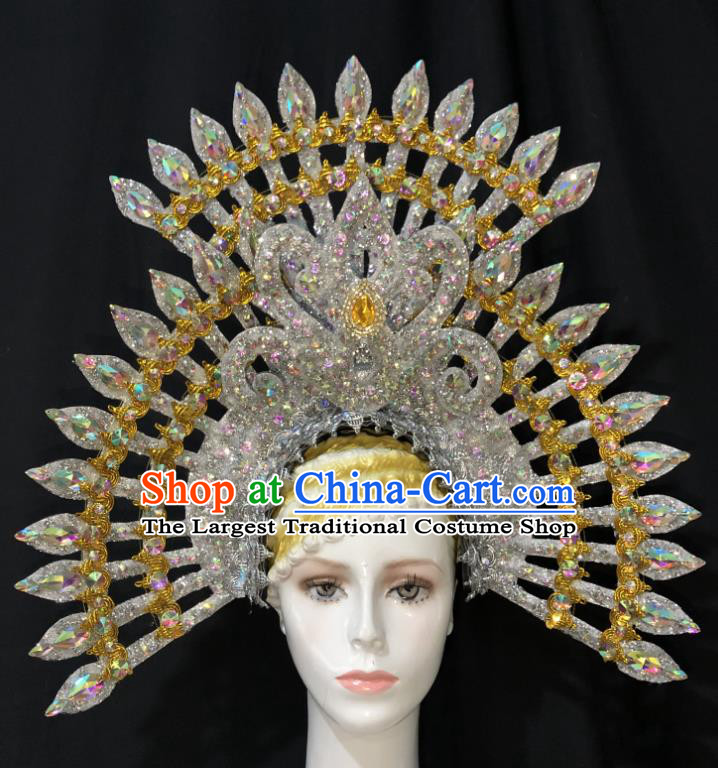 Handmade Easter Hair Accessories Halloween Cosplay Giant Hat Brazil Carnival Deluxe Headdress Samba Dance Royal Crown