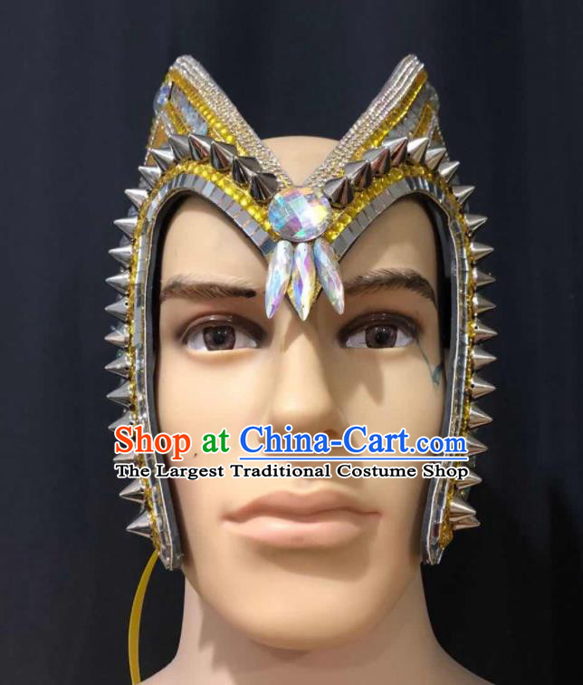 Professional Rome Knight Headwear Halloween Cosplay Warrior Helmet Easter Hair Decorations Stage Performance Rivet Hat