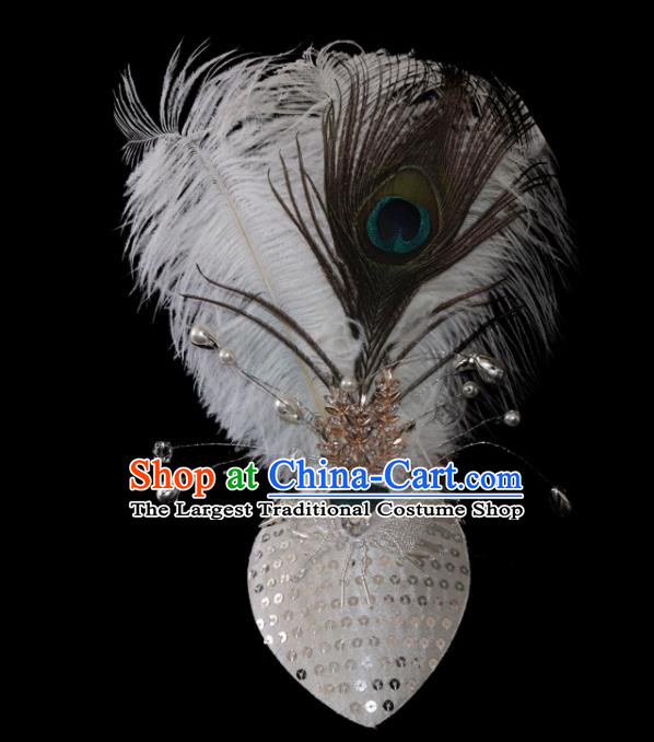 Professional China Yunnan Ethnic Peacock Dance Feather Headdress Children Dance Performance Hair Crown Dai Nationality Dance Hair Accessories