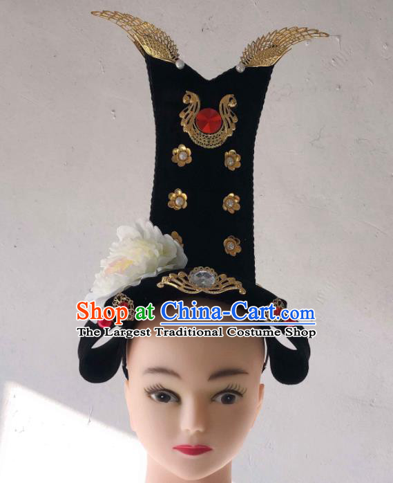 Handmade Chinese Court Dance Hairpieces Classical Dance Wigs Chignon Hanfu Dance Hair Accessories