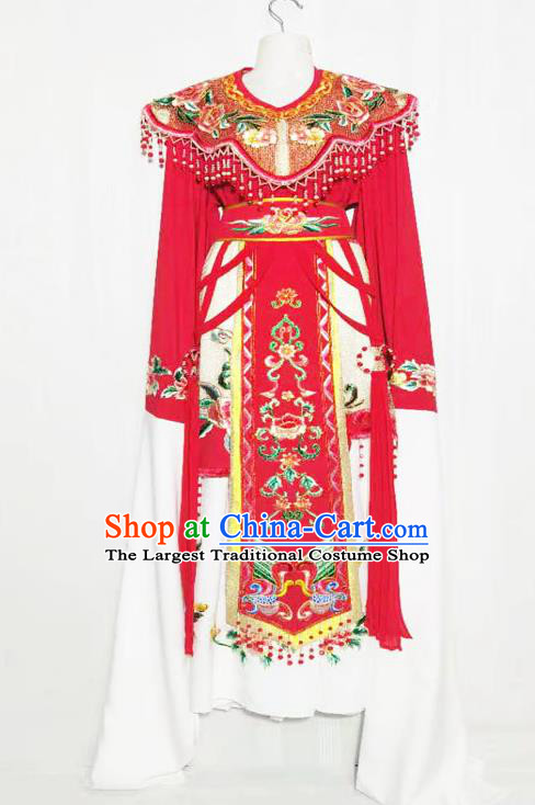 China Ancient Fairy Princess Clothing Peking Opera Diva Red Dress Uniforms Beijing Opera Hua Tan Garments