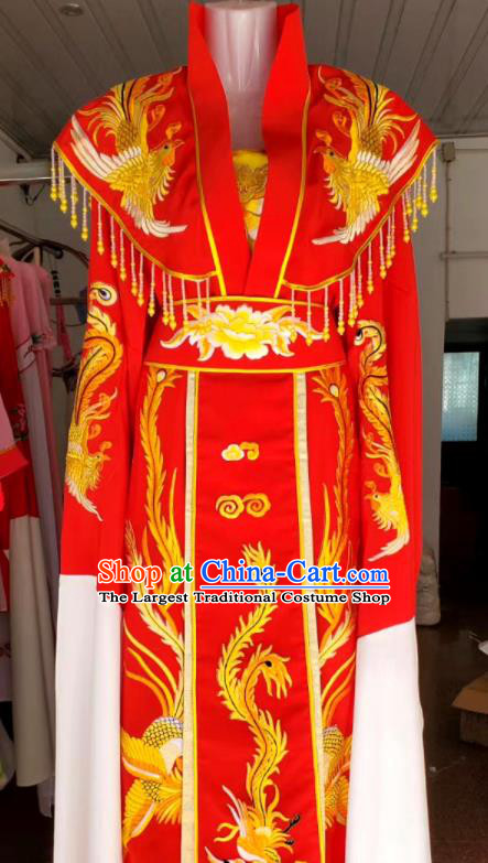 China Beijing Opera Actress Red Dress Shaoxing Opera Empress Garment Ancient Goddess Clothing Peking Opera Hua Tan Costume