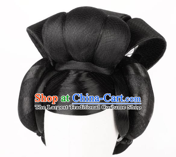 Chinese Traditional Hanfu Wigs Chignon Ancient Court Woman Headdress Tang Dynasty Imperial Concubine Hairpieces