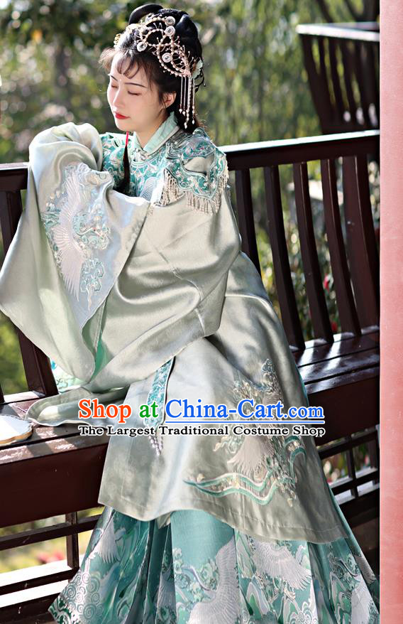 China Traditional Noble Lady Hanfu Dresses Ancient Young Beauty Garment Costumes Ming Dynasty Patrician Female Historical Clothing Complete Set