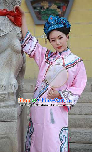 Chinese Qing Dynasty Imperial Concubine Clothing Ancient Manchu Lady Pink Qipao Dress Drama Story of Yanxi Palace Wei Yingluo Garment Costumes