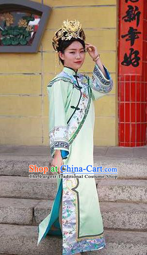 Chinese Qing Dynasty Imperial Consort Clothing Ancient Court Woman Light Green Dress Drama Empresses in the Palace Garment Costumes