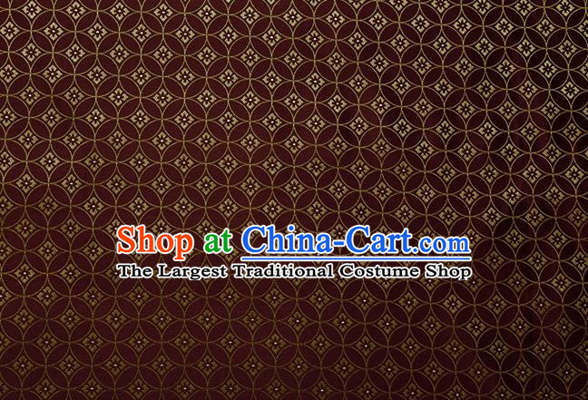 China Traditional Hanfu Fabric Dark Red Copper Pattern Brocade Material Tang Suit Silk Damask Jacquard Tapestry