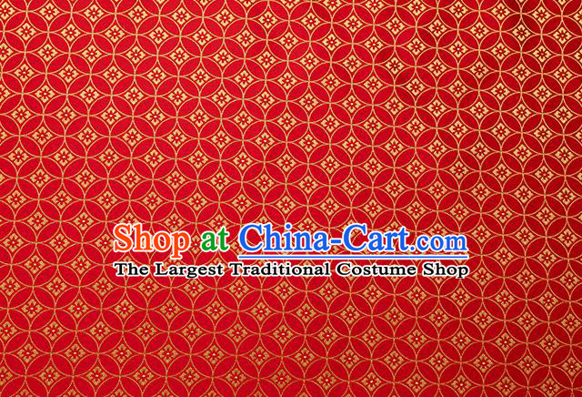 China Tang Suit Silk Damask Jacquard Tapestry Traditional Hanfu Fabric Red Copper Pattern Brocade Material