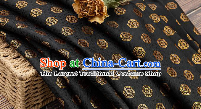 China Traditional Cheongsam Fabric Material Classical Plum Blossom Pattern Black Brocade Tang Suit Silk Damask Jacquard Tapestry