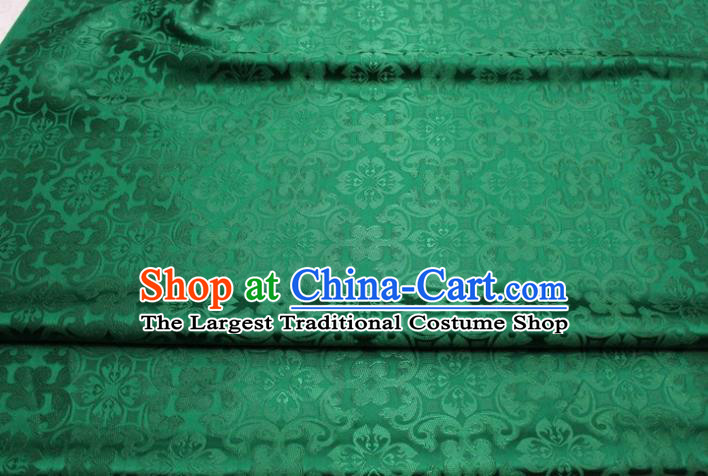 China Classical Cheongsam Tapestry Tang Suit Green Satin Damask Traditional Plum Pattern Silk Fabric Jacquard Brocade Material