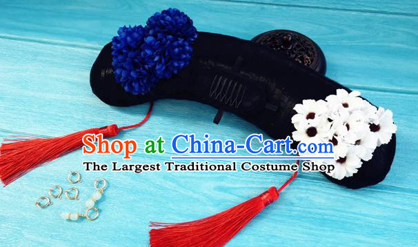 China Drama Story of Yanxi Palace Wei Yingluo Headpieces Traditional Qing Dynasty Court Maid Wigs and Hairpins Ancient Palace Lady Hairpieces