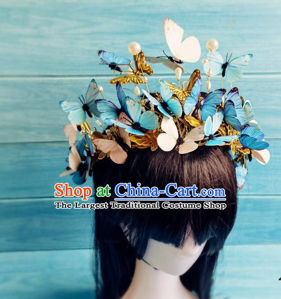 China Traditional Hanfu Butterfly Hair Crown Ancient Noble Infanta Hair Accessories Drama Shangyang Fu Princess Wang Xuan Zhang Ziyi Headdress