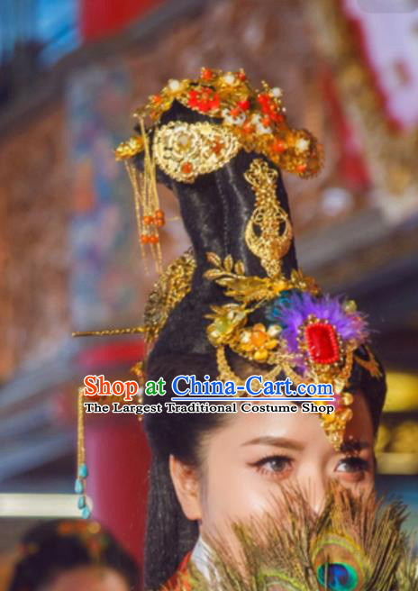 China Drama Legend of Miyue Wei Yan Headdress Traditional Warring States Period Hair Accessories Ancient Queen Hair Crown Hairpins